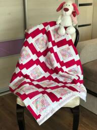Raspberries Dessert/Baby Girl Gift/Personalised Gift/Patchwork Quilt/Birthday Presents/Baby Blankets/Handmade