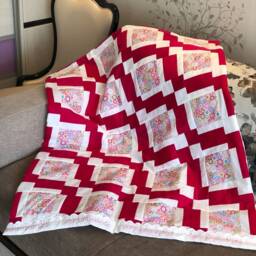 Raspberries Dessert/Baby Girl Gift/Personalised Gift/Patchwork Quilt/Birthday Presents/Baby Blankets/Handmade - thumbnail 3