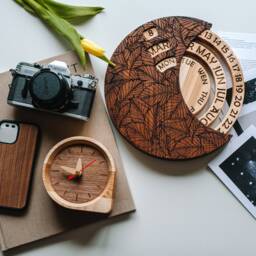 Wooden Desk Clock, Clock Gift, Decor, Wood, Ash Wood - thumbnail 2
