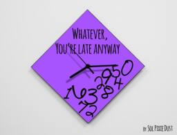 Whatever, You're Late Anyway/Polygon Purple - Wall Clock - thumbnail 1