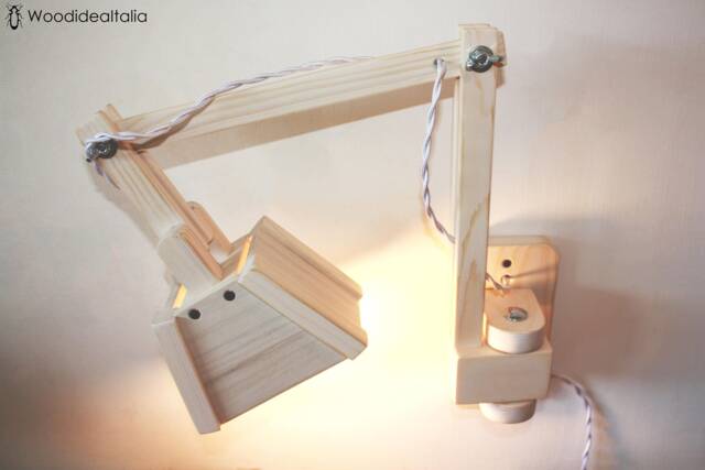 "Wooden Wall Lamp ""Crane" - image 1