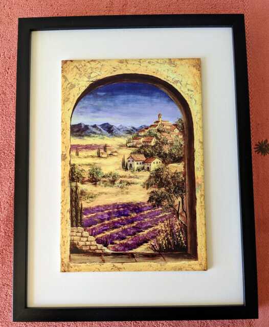 "Lavender Fields Ceramic Wall Art Tile, 8"" By 12" - image 1