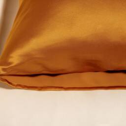 Muraki 100% Pure 22 Momme Mulberry Silk Pillowcase For Hair & Skin- Soft Queen Size Pillow Cover With Envelope Closure - Burnt Orange - thumbnail 2