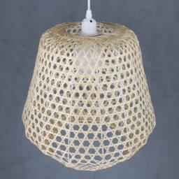 Handwoven Bamboo Pendant Light Rustic Chandelier Lighting Fixture - thumbnail 3