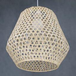 Handwoven Bamboo Pendant Light Rustic Chandelier Lighting Fixture - thumbnail 2