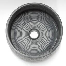 Vintage Floral Patterned Basin Sink Handmade Round Bathroom Vessel Blue Grey Porcelain China Cloakroom Ceramic Countertop Vanity Wash Bowl - thumbnail 3