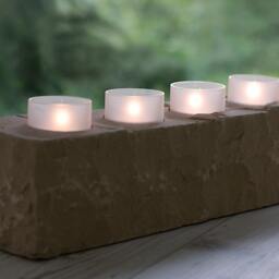 4 Candle Holders For Large Tea Lights With 5 & 10 cm Tall Glass Inserts - thumbnail 3