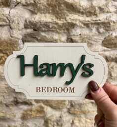 Kids Room Door Sign Personalised Bedroom Plaque For Children Nursery Name Wooden Baby Playroom Wall Decor Custom Gift Grandson - thumbnail 1