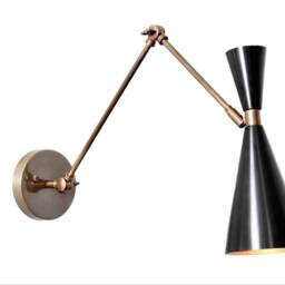 Mid Century Wall Sconce Light Lamp Black Lelo 3 , Handmade Brass Stilnovo Modern Light, Bed Reading Kitchen - thumbnail 3