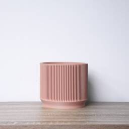 "Mid-Century Modern Planter With Drainage & Saucer in Country Pink, Unique 3D-Printed Plant Pot, Sizes 4"" 5"" 6"" 7"" 8" - thumbnail 3