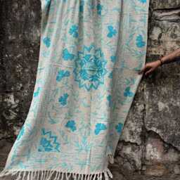 Suzani Inspired Cotton Tnt Sofa Throw Blanket - Stylish Decorative Home Accent - thumbnail 2
