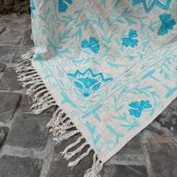 Suzani Inspired Cotton Tnt Sofa Throw Blanket - Stylish Decorative Home Accent - thumbnail 3