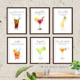 Watercolour Cocktail Recipe Print, Summer Bar Cart Art, Mixology Wall Decor, Home Artwork - thumbnail 2