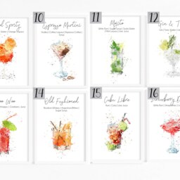 Watercolour Cocktail Recipe Print, Summer Bar Cart Art, Mixology Wall Decor, Home Artwork - thumbnail 3
