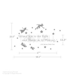 Peter Pan Neverland Silhouette Wall Decal Lettering Words Saying Quote Decal Nursery Baby Decals Sticker - thumbnail 2