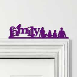 Door Topper Love Heart Bird Family Of 4, 1 Girl Boy Various Colours Decor Sign - Novelty Wall Decor, Frame Art, Decorative Art - thumbnail 4