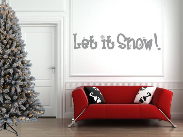 Let It Snow Christmas Quote - Vinyl Wall Art Sticker Decal Mural. Home, Decor, Mirror, Window Decoration - image 1