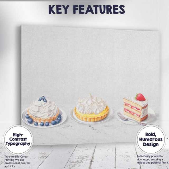 Elegant Assorted Dessert Cakes Watercolour Bakery Canvas Wall Art Print Decor Picture Ready To Hang - image 1