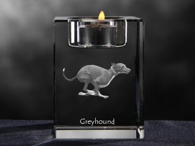 Grey Hound, Crystal Candlestick With Dog, Souvenir, Decoration, Limited Edition, Collection - image 1