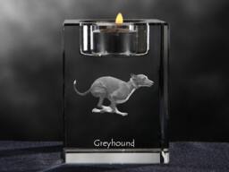 Grey Hound, Crystal Candlestick With Dog, Souvenir, Decoration, Limited Edition, Collection - thumbnail 1