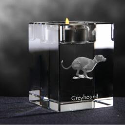 Grey Hound, Crystal Candlestick With Dog, Souvenir, Decoration, Limited Edition, Collection - thumbnail 2