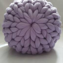 Chunky Pillow I Round Pillow Arm Knitting Merino Wool - thumbnail 3