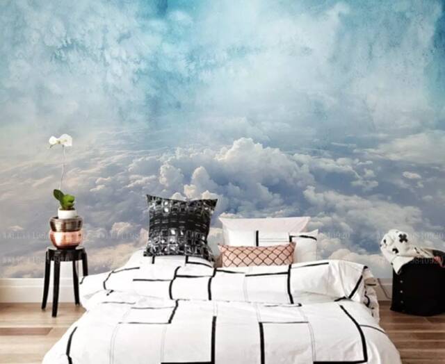 3D Cloud Wallpaper Mural, Peel & Stick Sky Wall Decor - image 1