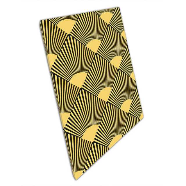 Art Deco Sunburst Canvas Print Angular Gold & Black Wall Decor For 1920S-Inspired Home Office - image 1