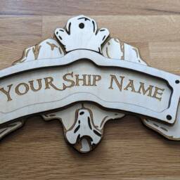 Sea Of Thieves Inspired Personalised Wooden Ship Name Crest. Made From Laser Cut Wood - thumbnail 3