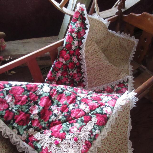 Baby Quilt Handmade, Handmade Baby Quilt, Blanket, Shower Gift Girl, Shabby Chic Baby, Floral Vintage Pink Blanket - image 1