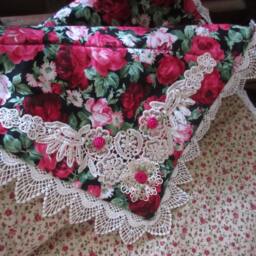 Baby Quilt Handmade, Handmade Baby Quilt, Blanket, Shower Gift Girl, Shabby Chic Baby, Floral Vintage Pink Blanket - thumbnail 2