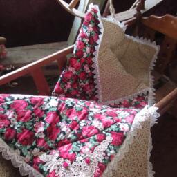 Baby Quilt Handmade, Handmade Baby Quilt, Blanket, Shower Gift Girl, Shabby Chic Baby, Floral Vintage Pink Blanket - thumbnail 1