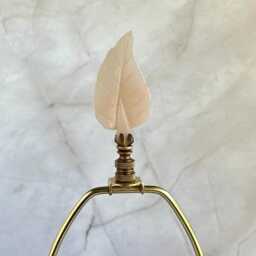 Autumn Leaf Lamp Finials On Bronze Hardware - Peach Aventurine Leaves A Single Finial Or Matching Pair - thumbnail 2