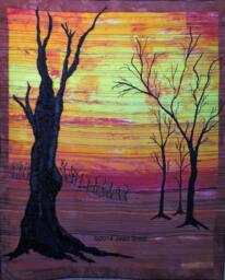 Art Quilt Wall Hanging Textile Art The Last Trees 3rd in The Series After Warming
