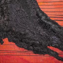 Art Quilt Wall Hanging Textile Art The Last Trees 3rd in The Series After Warming - thumbnail 3