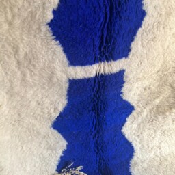 Cute Moroccan Rug - Custom Beni Ourain Rug-Authentic Rug - Large White& Bleu Rug-8x10 Moroccan Rugs - thumbnail 2