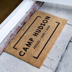Personalized Family Name Camp Doormat - Custom Coir Camper Mat Van Rug New Home Gift Housewarming - thumbnail 2