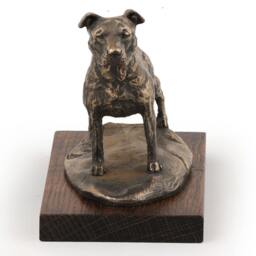 American Staffordshire Terrier - Uncropped, Dog Wooden Base Statue, Limited Edition, Artdog - thumbnail 3