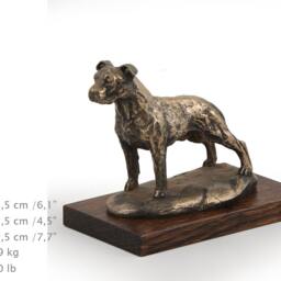 American Staffordshire Terrier - Uncropped, Dog Wooden Base Statue, Limited Edition, Artdog - thumbnail 4