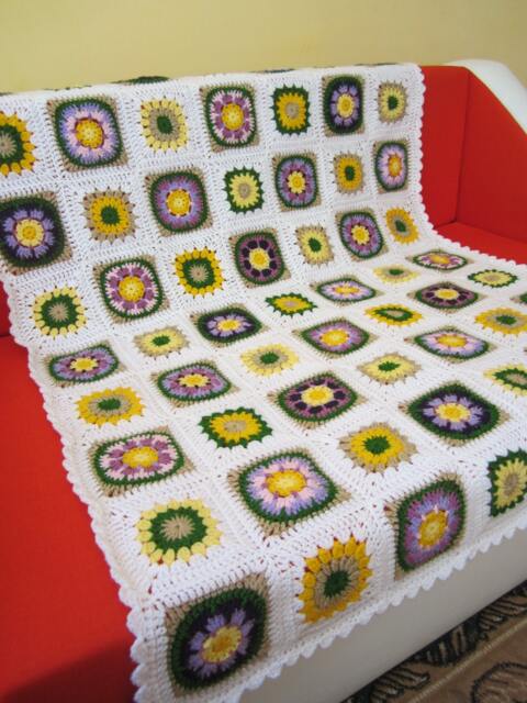Granny Square Crochet Blanket Baby Crib Afghan - image 1