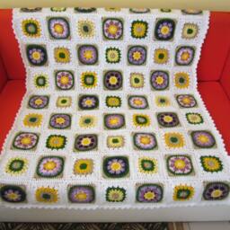 Granny Square Crochet Blanket Baby Crib Afghan - thumbnail 2