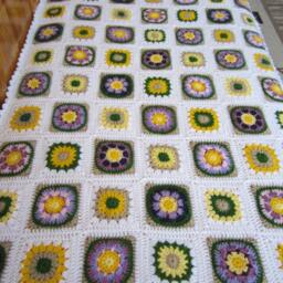 Granny Square Crochet Blanket Baby Crib Afghan - thumbnail 3