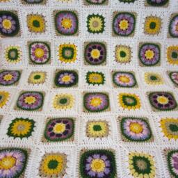 Granny Square Crochet Blanket Baby Crib Afghan - thumbnail 4