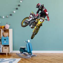 Motocross Dirt Bike Wall Decal Action Vinyl Sticker Mc376 - thumbnail 2