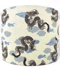 Dragons Lamp Shade, Japanese Oriental Asian Chinese Style, For Standard Lamps Or Ceiling Lights - thumbnail 1