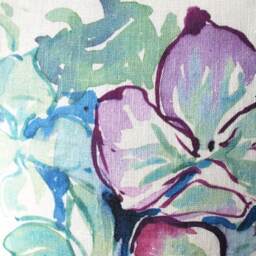 Cushion Cover in Linen, Flowers, Water Color Original, Digital Printed - thumbnail 2