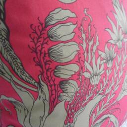 Crimson Floral Print Pillow Cover Sateen Cotton Decor, Envelope Closure - thumbnail 3