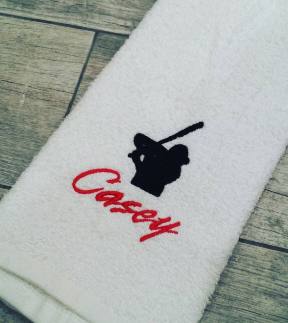 Personalized Baseball Batter Player Towel Embroidered Sports Gift - image 1