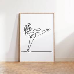 Kickboxing Definition Poster Set - 3 Kickboxer Prints - Women's Boxing Girl Sport Wall Art Home Gym Decor Instructor Teacher Gift - thumbnail 3