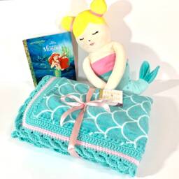 Mermaid Crocheted Baby Blanket Set - thumbnail 2